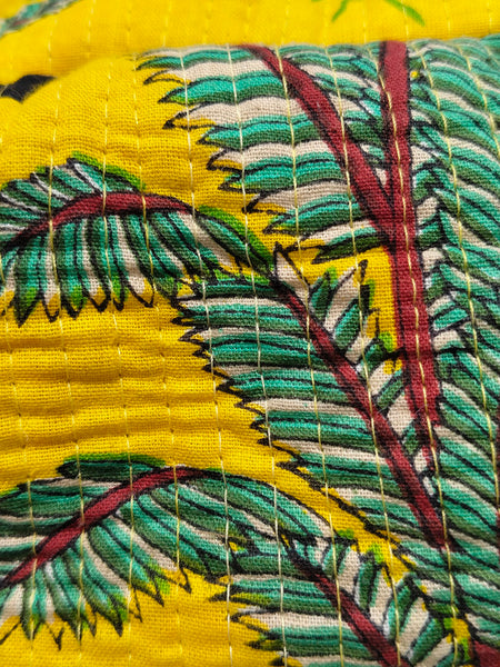 Large Quilted Makeup Bag Cosmetic Vanity Case / Cotton Travel Storage Bag / Opens Flat for Easy Access Toiletry Bag Bridal Shower Gift - 4