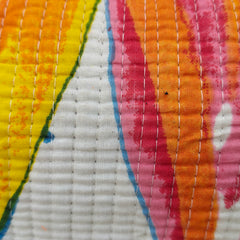 Set of 3 Black Floral Quilted Makeup Bags - Hand Block Printed Toiletry & Travel Pouch Set for Women - 10