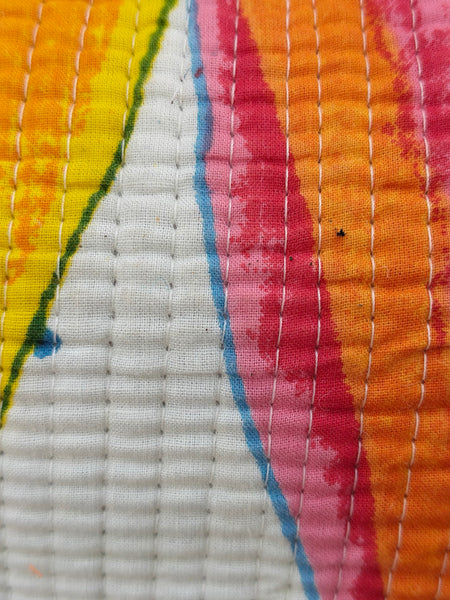 Set of 3 Black Floral Quilted Makeup Bags - Hand Block Printed Toiletry & Travel Pouch Set for Women - 10