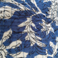 Set of 3 Black Floral Quilted Makeup Bags - Hand Block Printed Toiletry & Travel Pouch Set for Women - 9