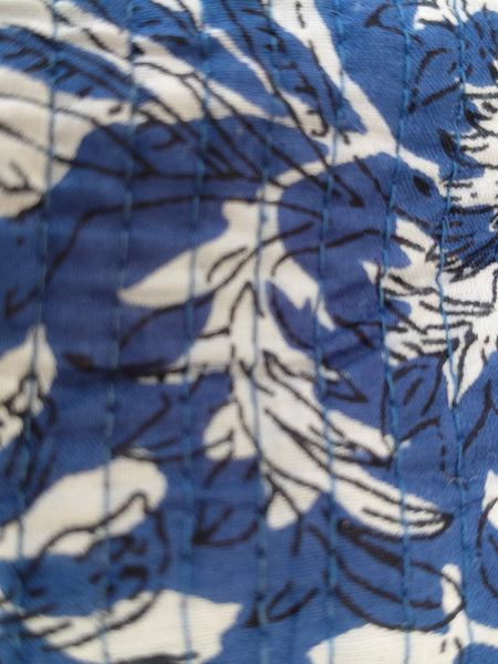 Set of 3 Black Floral Quilted Makeup Bags - Hand Block Printed Toiletry & Travel Pouch Set for Women - 9