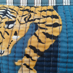 Set of 3 Black Floral Quilted Makeup Bags - Hand Block Printed Toiletry & Travel Pouch Set for Women - 5