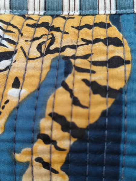 Set of 3 Black Floral Quilted Makeup Bags - Hand Block Printed Toiletry & Travel Pouch Set for Women - 5