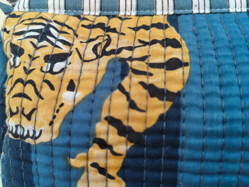 Set of 3 Black Floral Quilted Makeup Bags - Hand Block Printed Toiletry & Travel Pouch Set for Women - 5