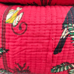 Set of 3 Black Floral Quilted Makeup Bags - Hand Block Printed Toiletry & Travel Pouch Set for Women - 2