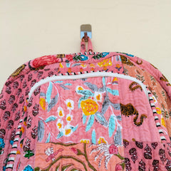 Cotton Quilt Patchwork Backpack Cotton Indian Laptop Bag Hand Bohemian Hippie Tote Backpack cotton patch work tote bag reversible bag - 6