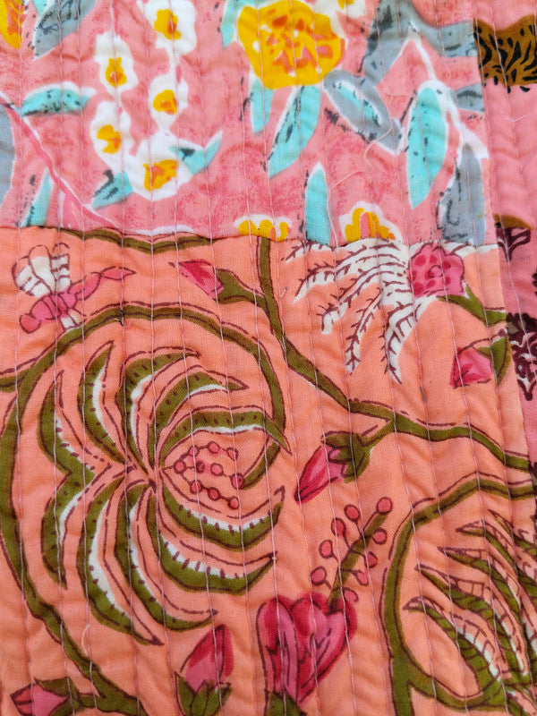 Cotton Quilt Patchwork Backpack Cotton Indian Laptop Bag Hand Bohemian Hippie Tote Backpack cotton patch work tote bag reversible bag - 6