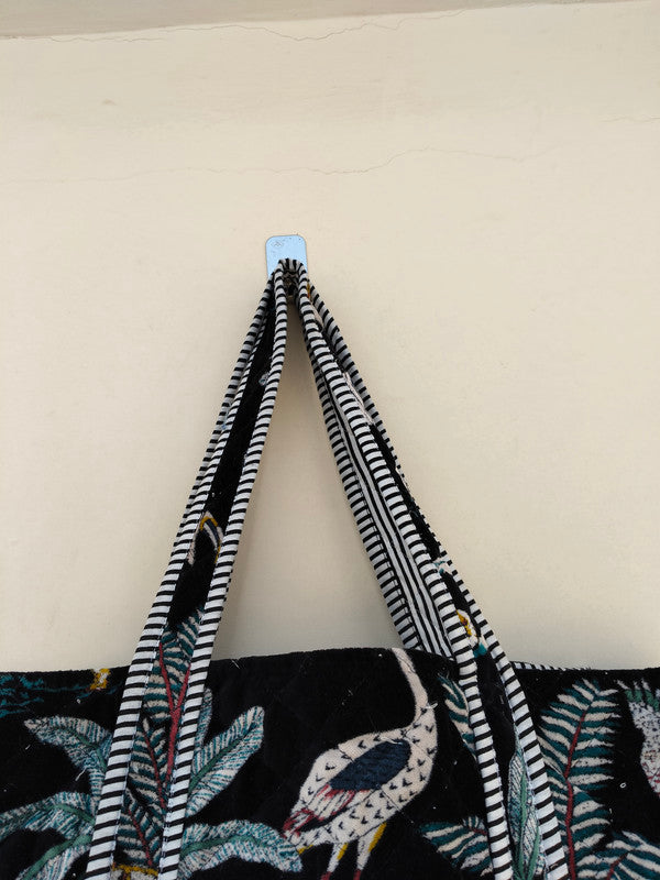 Velvet Green Jangal Printed Tote Reversible Large Tote Bag Eco friendly Sustainable Sturdy Grocery Shopping Handmade Boho bag