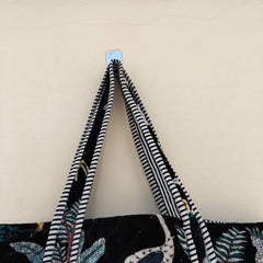 Velvet Green Jangal Printed Tote Reversible Large Tote Bag Eco friendly Sustainable Sturdy Grocery Shopping Handmade Boho bag