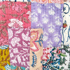 Cotton Handcrafted Kantha Jacket Print Patchwork Women's Quilted Reversible Coat, Kimono Indian Hand Block Printed Vintage Style Boho Vest Autumn Gift for her - 8