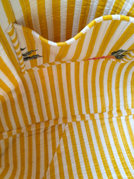 Quilted cotton handprinted reversible large floral patch work stripe tote bag eco friendly Sturdy Grocery Shopping Artist Boho - 33