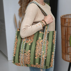 Cotton Floral Hand Block Printed Bags, Cotton Quilted Tote Bags, Eco Friendly Tote Bags, Women Shopping Bags, Block Print Bags