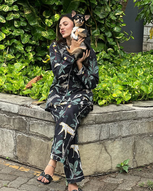 Women's Floral Long Sleeve Pajama Set Cozy Sleepwear Gift for Her - 2