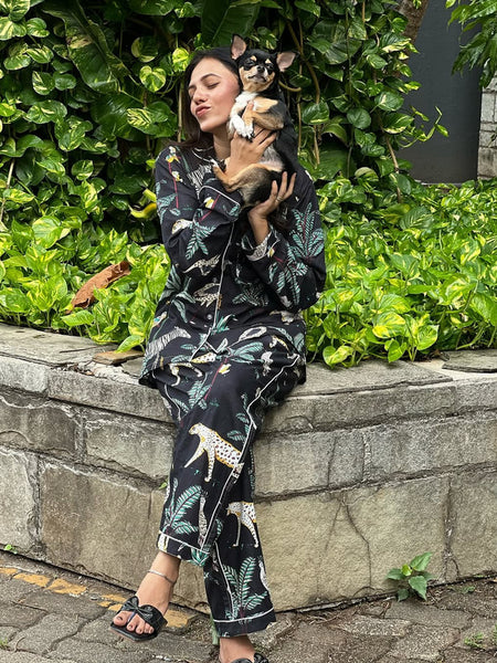 Women's Floral Long Sleeve Pajama Set Cozy Sleepwear Gift for Her - 2