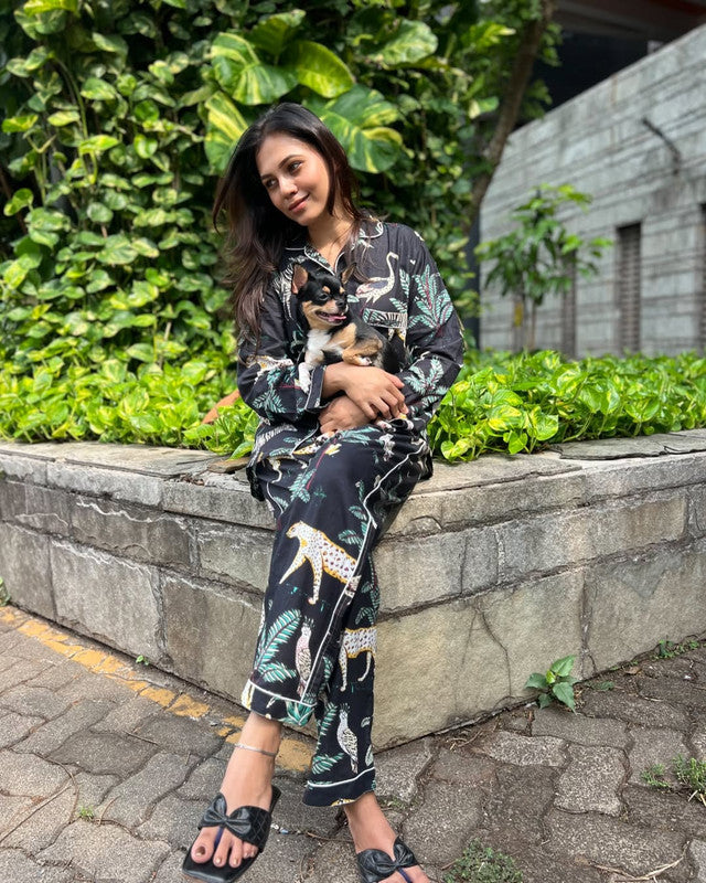 Women's Floral Long Sleeve Pajama Set Cozy Sleepwear Gift for Her - 2