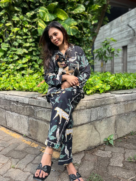 Women's Floral Long Sleeve Pajama Set Cozy Sleepwear Gift for Her - 2