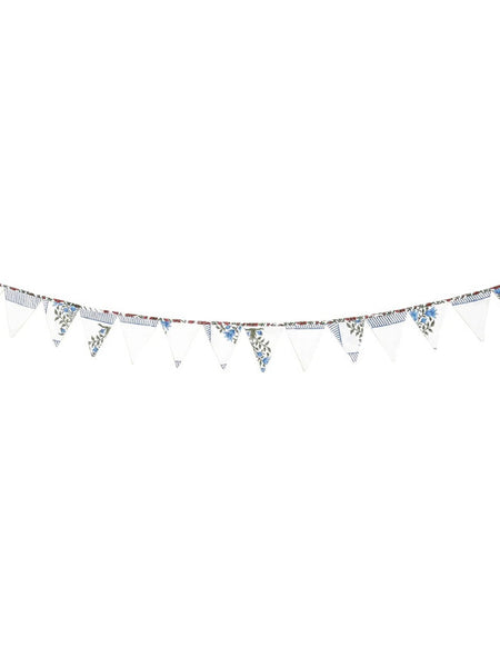 Recycled Bunting - SALE Handmade Sari Off Cuts, Eco-Friendly Decoration, Unique Colorful Flags, Vibrant Garden Garland - 1