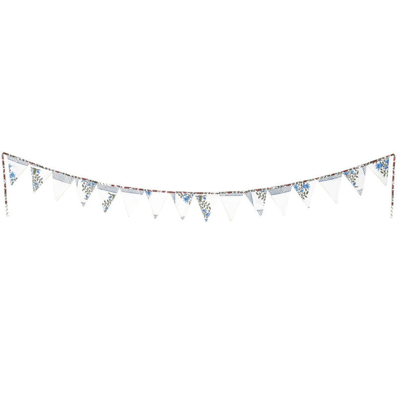 Recycled Bunting - SALE Handmade Sari Off Cuts, Eco-Friendly Decoration, Unique Colorful Flags, Vibrant Garden Garland - 1