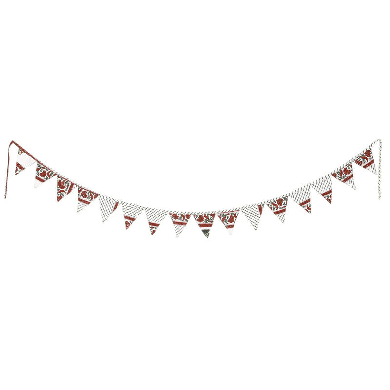 Recycled Bunting - SALE Handmade Sari Off Cuts, Eco-Friendly Decoration, Unique Colorful Flags, Vibrant Garden Garland - 1