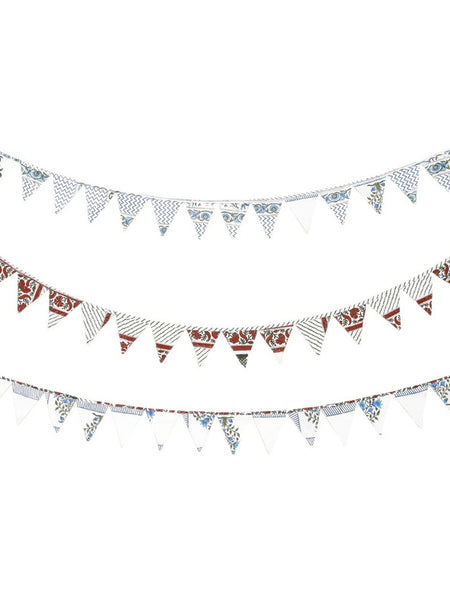 Recycled Bunting - SALE Handmade Sari Off Cuts, Eco-Friendly Decoration, Unique Colorful Flags, Vibrant Garden Garland - 1