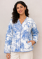 Floral Cotton Kantha Quilt Blue Jacket for Women – Handmade - kraafty-com