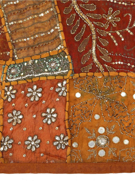 Beaded Tapestry Wall Hanging - Bohemian Vintage Cotton Embroidered Patchwork Home Decor - 6