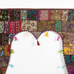 Traditional Vintage Patchwork Toran Boho Door Hanging, Bandhanwar, Window Valance with Embroidery - 5 - kraafty-com