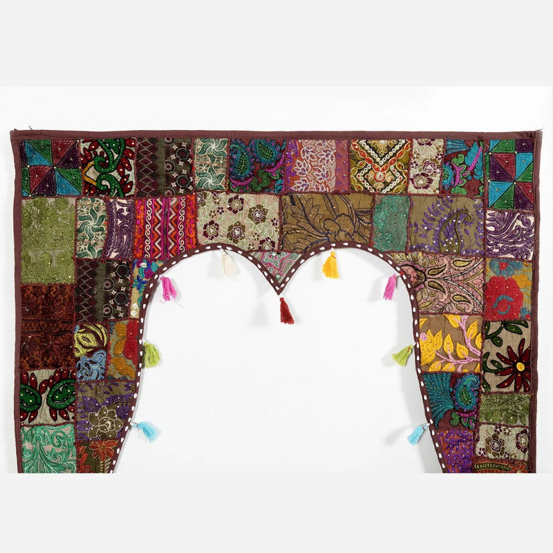 Traditional Vintage Patchwork Toran Boho Door Hanging, Bandhanwar, Window Valance with Embroidery - 5 - kraafty-com