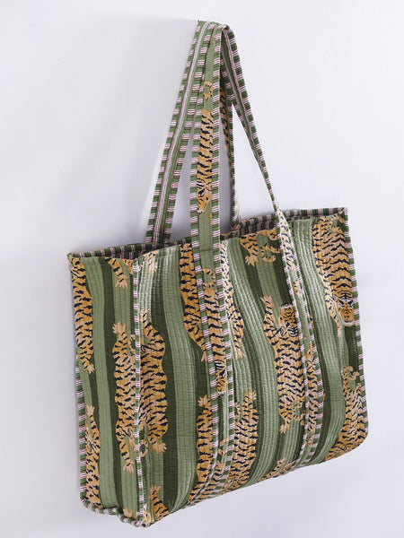 Cotton Floral Hand Block Printed Bags, Cotton Quilted Tote Bags, Eco Friendly Tote Bags, Women Shopping Bags, Block Print Bags