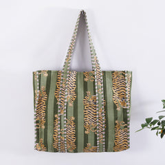 Cotton Floral Hand Block Printed Bags, Cotton Quilted Tote Bags, Eco Friendly Tote Bags, Women Shopping Bags, Block Print Bags