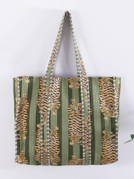 Cotton Floral Hand Block Printed Bags, Cotton Quilted Tote Bags, Eco Friendly Tote Bags, Women Shopping Bags, Block Print Bags