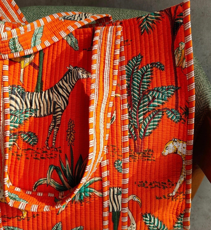 Women Shopping Bag, Cotton Quilted Tote Bag, Indian Handmade Bag, Party Bag, Large Market Bag, Shoulder Bag, Beach Bag, Eco Friendly Tote - 7