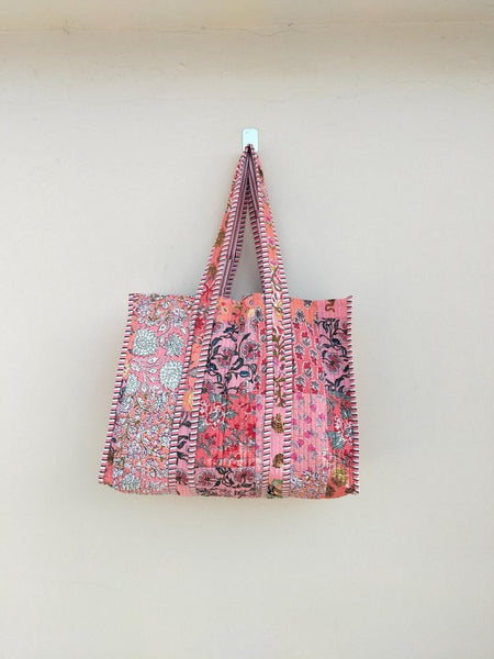 Handmade Patchwork Tote Bag, Indian Making Quilted Tote Bags, Eco Friendly Boho Shopper Bags, Vintage Shoulder Bag, Women's Carry Bag