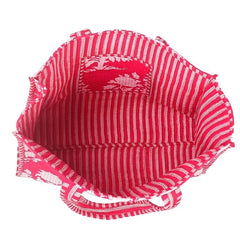 Women Shopping Bag, PINK Cotton Quilted Tote Bag, Indian Handmade Bag, Party Bag, Large Market Bag, Shoulder Bag, Beach Bag, Eco Friendly Tote - 2