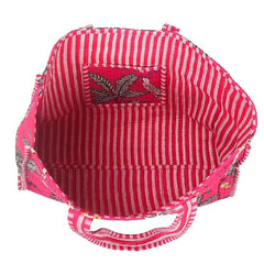 Women Shopping Bag, PINK Cotton Quilted Tote Bag, Indian Handmade Bag, Party Bag, Large Market Bag, Shoulder Bag, Beach Bag, Eco Friendly Tote - 1