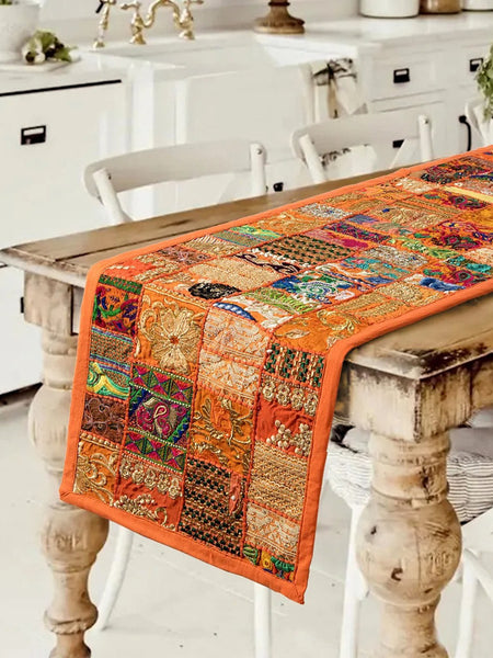 Khambadiya Patchwork Runner Authentic Indian Handloom