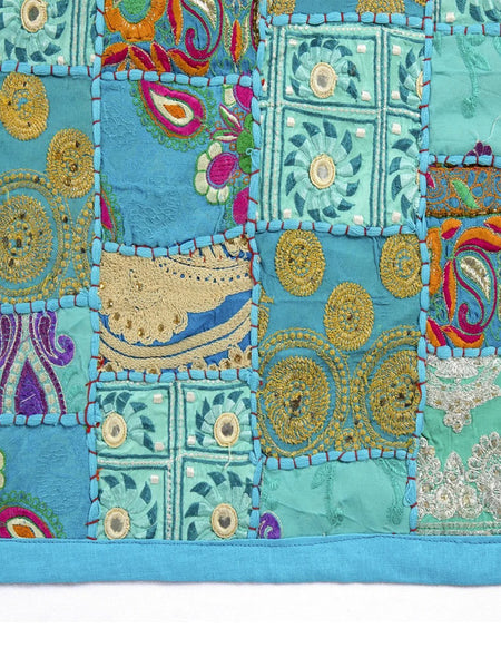 Indian Handmade Embroidery Patchwork Cotton Table Runner