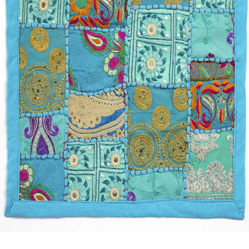 Indian Handmade Embroidery Patchwork Cotton Table Runner