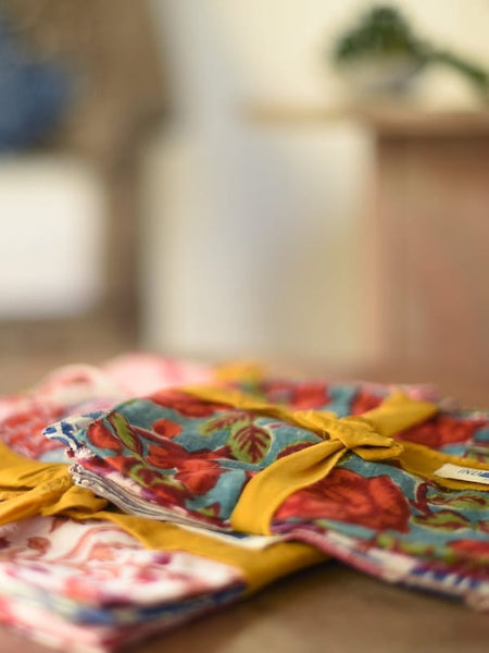 12 pcs of Dinner Napkin Set - Assorted Handmade Cloth Napkins for Everyday Use, Weddings & Parties