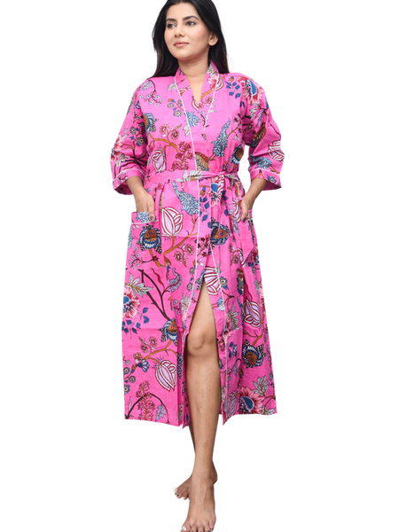 100% Cotton Indian Beach Kimono Robe ,Kimono Robe,Cotton Robe,Shower Robe, Maternity Robe Bath robe Dressing Gown Beachwea