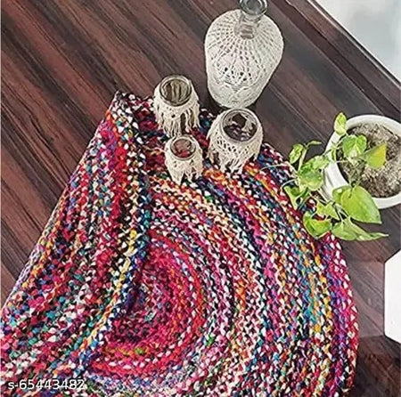 Natural Handcrafted Braided Jute Rug Rustic, Durable & Anti-Skid Carpet for Home Decor by The Home Talk - 4