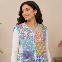 Cotton Kantha Quilt Multi Jacket for Women – Patchwork & Handmade - kraafty-com