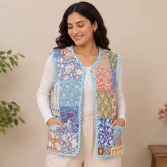 Cotton Kantha Quilt Multi Jacket for Women – Patchwork & Handmade - kraafty-com