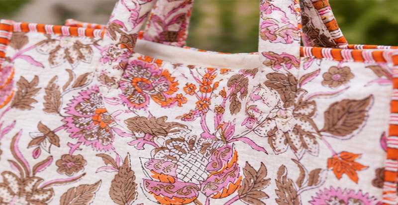Handmade Quilted Cotton Tote Bag, Lightweight Shoulder Bag for Women