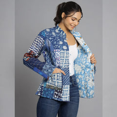 Handmade Reversible Cotton Quilted Jacket Unique Red Patchwork Coat for Women Artisan Boho Outerwear