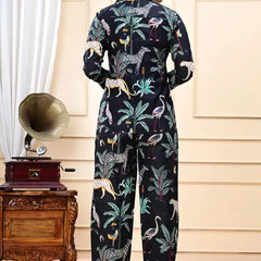 Pajamas Set, Soft Cotton Night Suit, Floral Print Pajamas, Pure Cotton Pj's, Indian Cotton,Night Wear, Gift for her, Bridesmaid Pj sets,