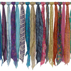 Lot of 200 Pcs Vintage Silk Recycle Sari Sashes Head Wrap Neck Tie Scarf Silk Belt Soft Fabric-Crafting Use Silk Sashes - 2