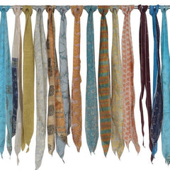 Lot of 200 Pcs Vintage Silk Recycle Sari Sashes Head Wrap Neck Tie Scarf Silk Belt Soft Fabric-Crafting Use Silk Sashes - 4