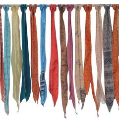 Lot of 200 Pcs Vintage Silk Recycle Sari Sashes Head Wrap Neck Tie Scarf Silk Belt Soft Fabric-Crafting Use Silk Sashes - 3