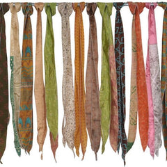 Lot of 200 Pcs Vintage Silk Recycle Sari Sashes Head Wrap Neck Tie Scarf Silk Belt Soft Fabric-Crafting Use Silk Sashes - 4